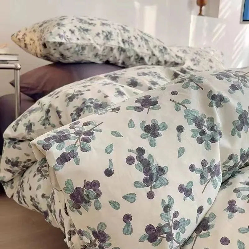 Ins Style Bedding Set Fashion Boys Girls Single Queen Size Duvet Cover Flat Sheet Pillowcase Bed Linen Kids Adult Home Textile