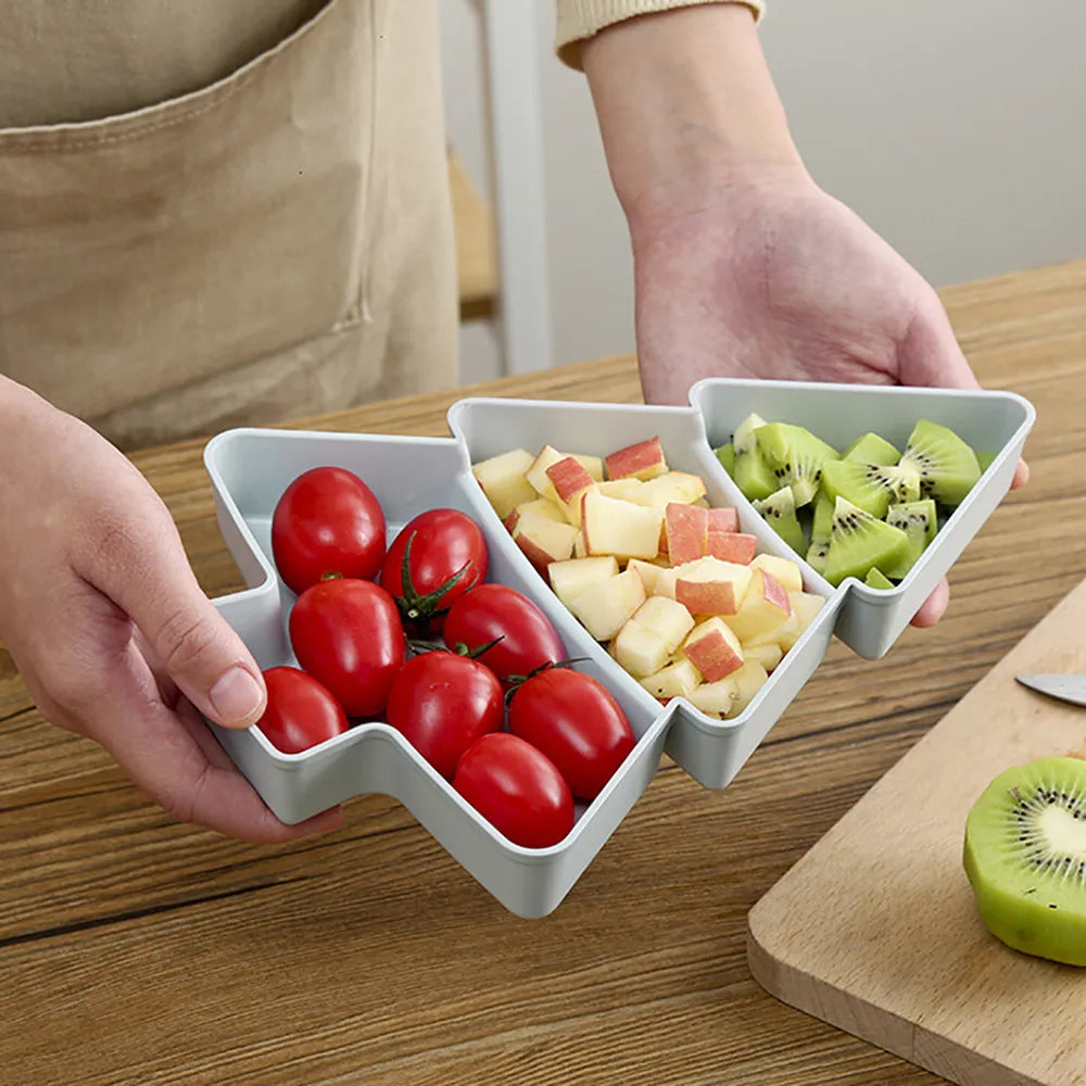 Christmas Tree Fruit Bowl Home Snack Plate Plastic Candy Dish Melon Seeds Dried Fruit Box Lazy Snack Box