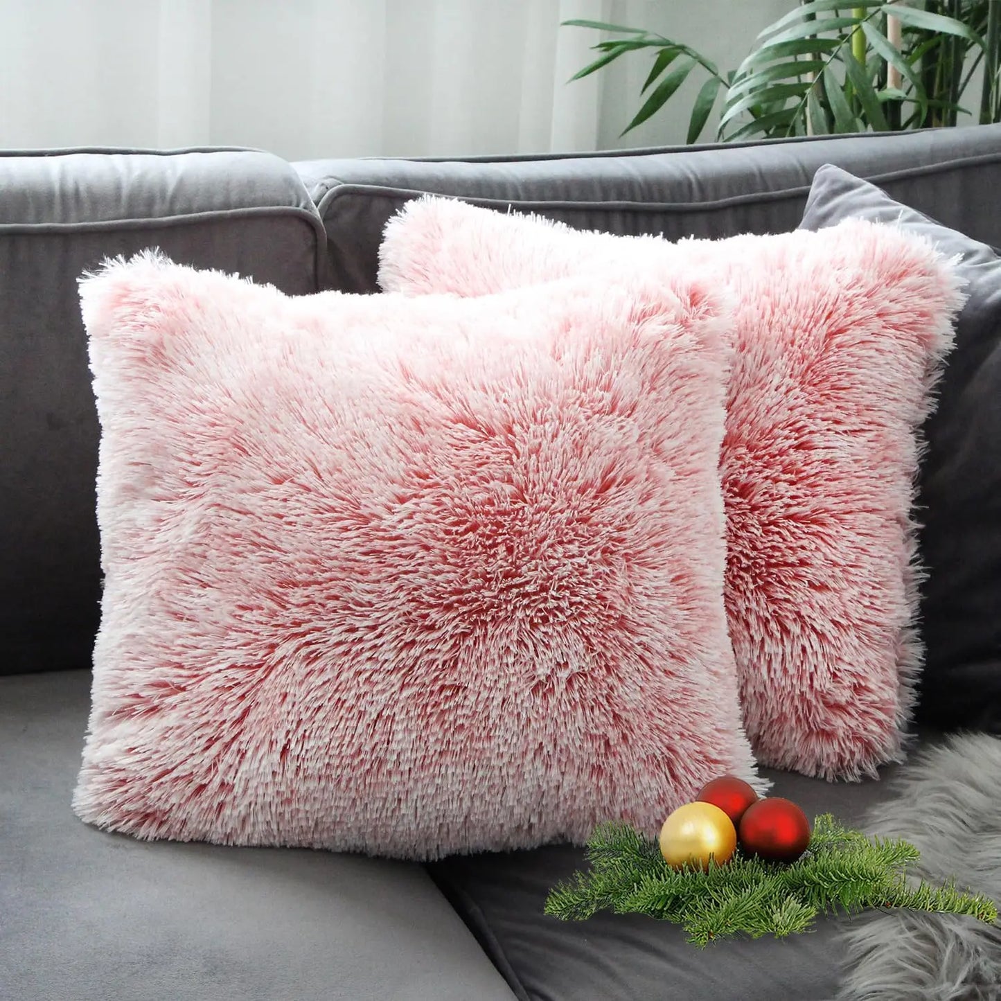 Luxury Faux Fur Throw Pillow Cover Super Soft Cushion Case for Sofa Bed Living Room Fluffy Cushion Cover 45x45 CM Home Decro