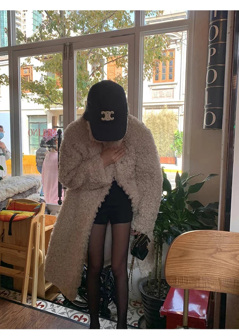 Faux Fuzzy Fur Long Coat