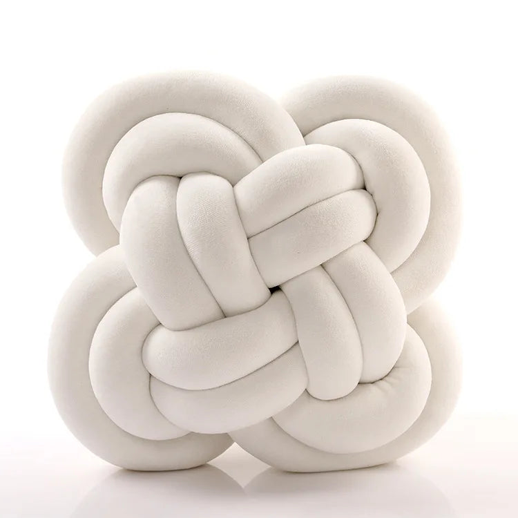 Inyahome Knot Pillow Ball Xmas Green Red Pink Decorative Throw Pillow Floor Cushion with Soft Plush for Couch Decor Household
