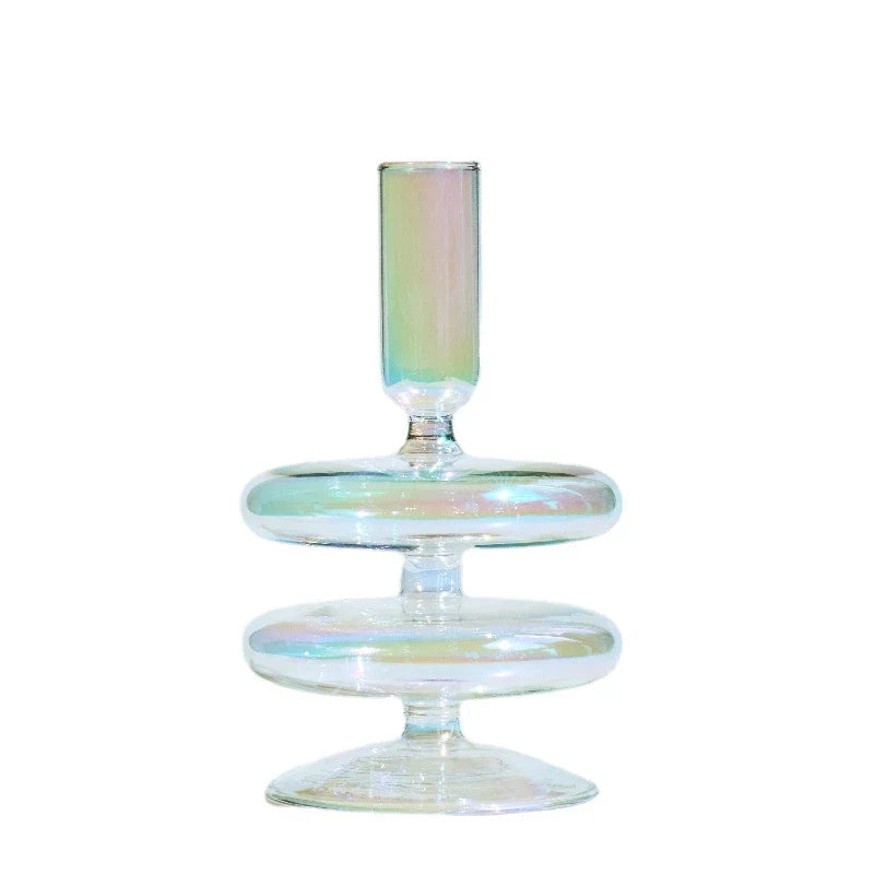 1pc Floriddle Glass Vases Nordic Candlestick Wedding Decoration Christmas Decoration Candle Stick Holder Home Decor Flower Vase