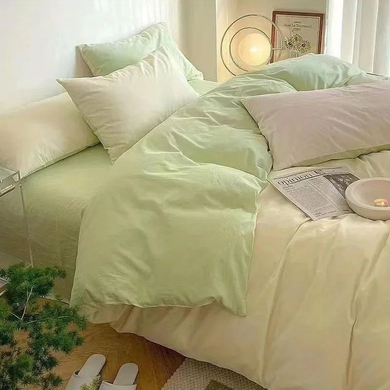 Romantic Cherry Heart Duvet Cover Set Flat Sheet Pillowcases Fashion New Twin Full Floral Summer Spring Bedding Set