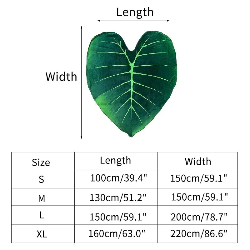 Super Soft Giant Leaf Blanket for Bed Sofa Gloriosum Plant Blanket Home Decor Throws Warm Sofa Towel Cobertor Christmas Gift