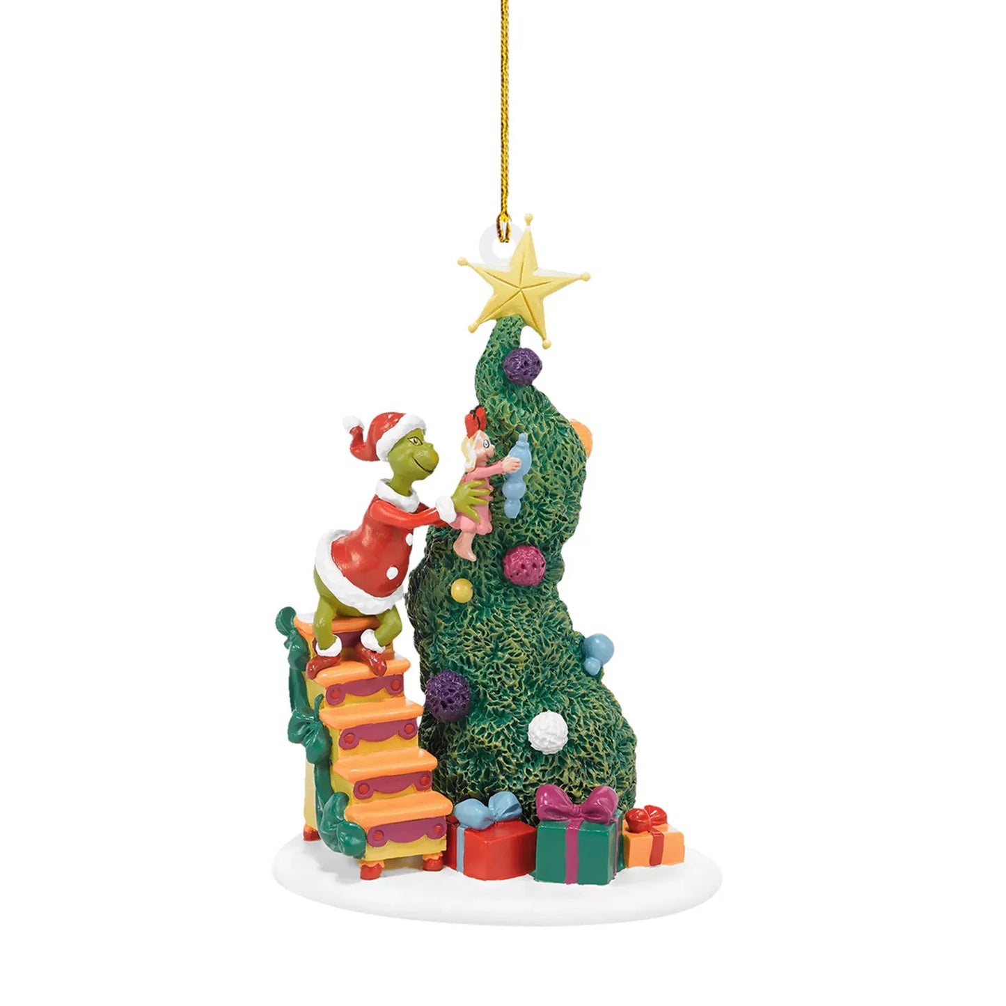 1PC Christmas Decoration How The Stole Christmas With Present Christmas Tree Hanging Ornament New Year 2024 Christmas Decoration
