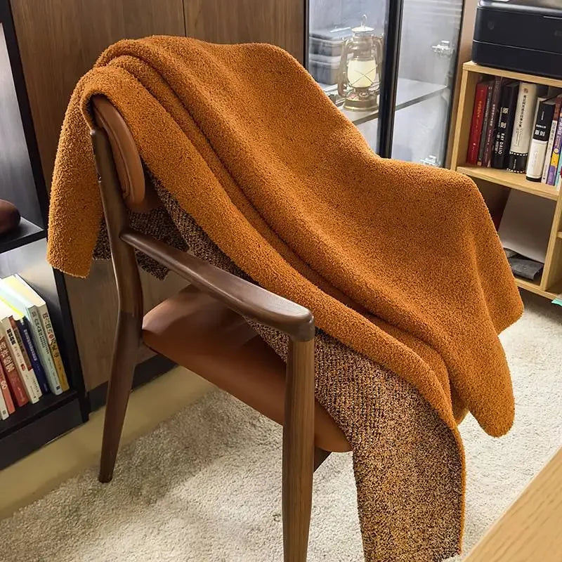 New Designer Sunflower Class A Autumn and Winter Half-edge Fleece Knitted Blanket Sofa Office Nap Blanket