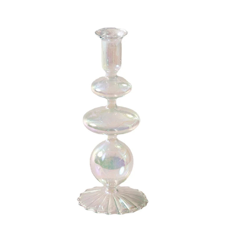 1pc Floriddle Glass Vases Nordic Candlestick Wedding Decoration Christmas Decoration Candle Stick Holder Home Decor Flower Vase