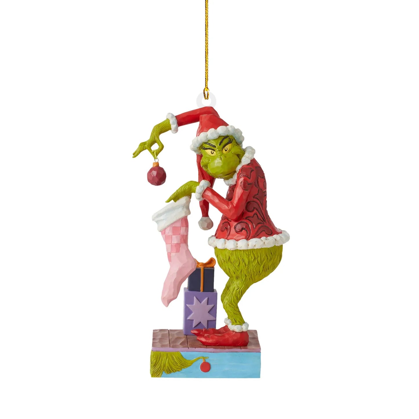 1PC Christmas Decoration How The Stole Christmas With Present Christmas Tree Hanging Ornament New Year 2024 Christmas Decoration