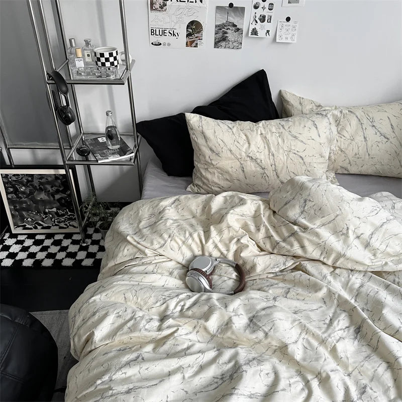 Floral Style Duvet Cover Pure Cotton Bed Cover Girls Soft Comforter Covers Set with Pillowcase King Size Quilt Cover Set