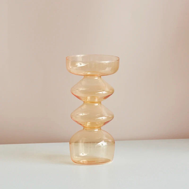 Taper Candle Holder Glass Candlestick Holder for Christmas Decor Wedding Party and Home Dinner Decor Vase