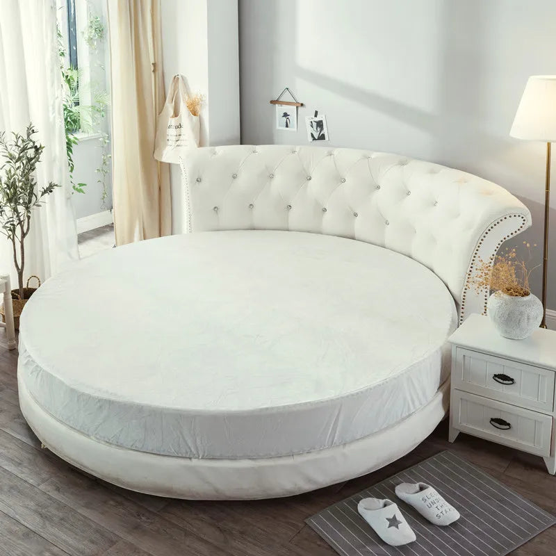 Coral velvet round bed simple color velvet round sheet diameter 200cm-220cm flannel sheet without pillowcase winter