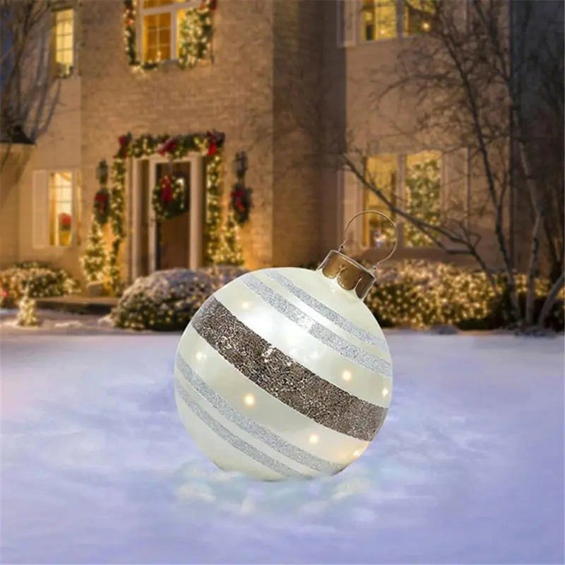 5/3/1pcs Christmas Decoration Outdoor Inflatable Decorated PVC 60cm Big Large Ball Xmas Tree Decor Ball Without Light Ornament