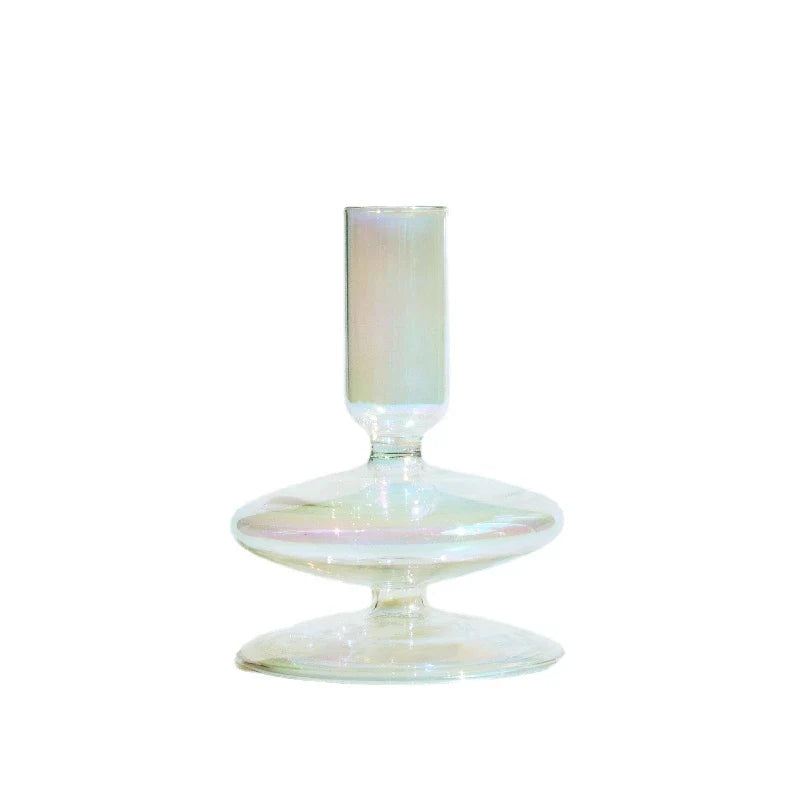 1pc Floriddle Glass Vases Nordic Candlestick Wedding Decoration Christmas Decoration Candle Stick Holder Home Decor Flower Vase