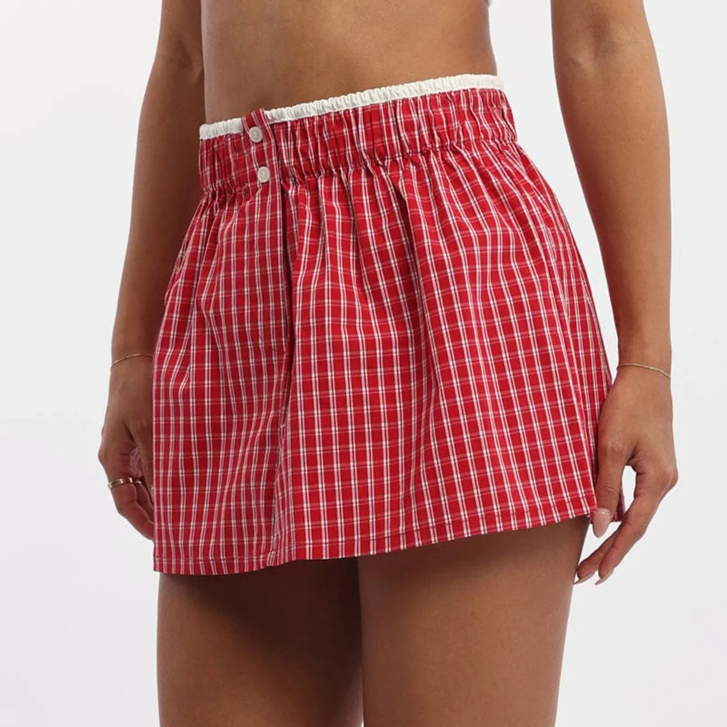 Gingham Boxer Mini Skirt