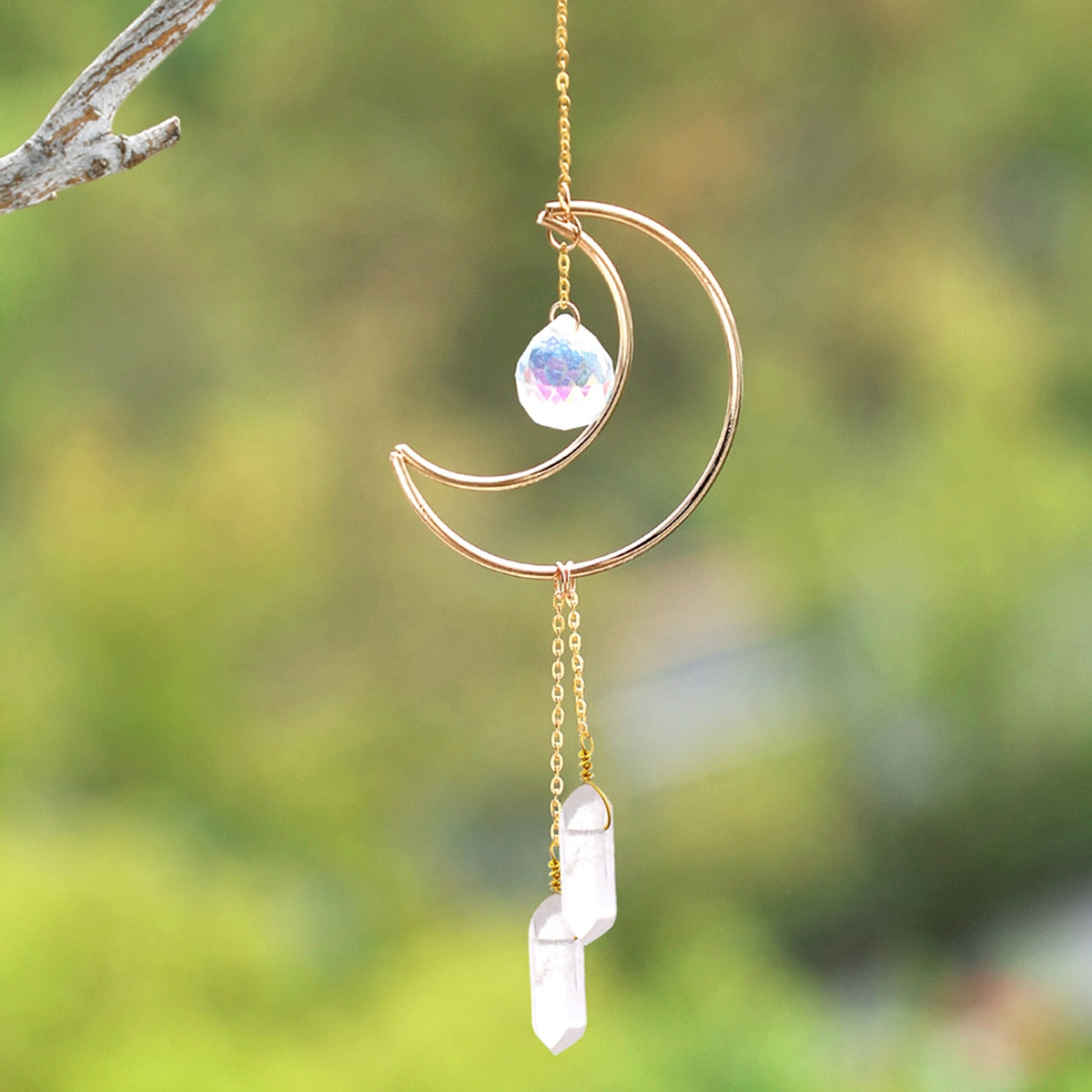 Sun Catcher Crystal Light Catcher Moon Suncatcher Hanging Rainbow Prism Crystal Window Sun Catchers Garden Decoration Christmas
