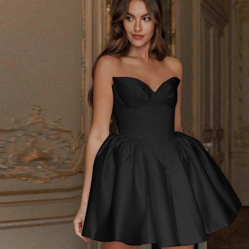 Sweetheart Strapless Flare Mini Dress