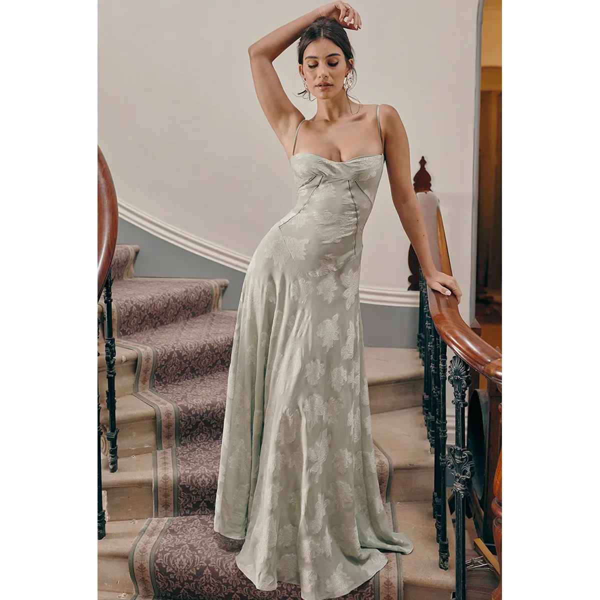 Floral Print Sheer Maxi Dress