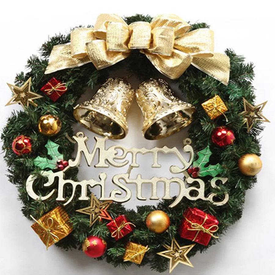 Christmas Wreath for Front Door Red Gold Window Wall Door Decorations Christmas Garland Ornament Guirnalda Navidad