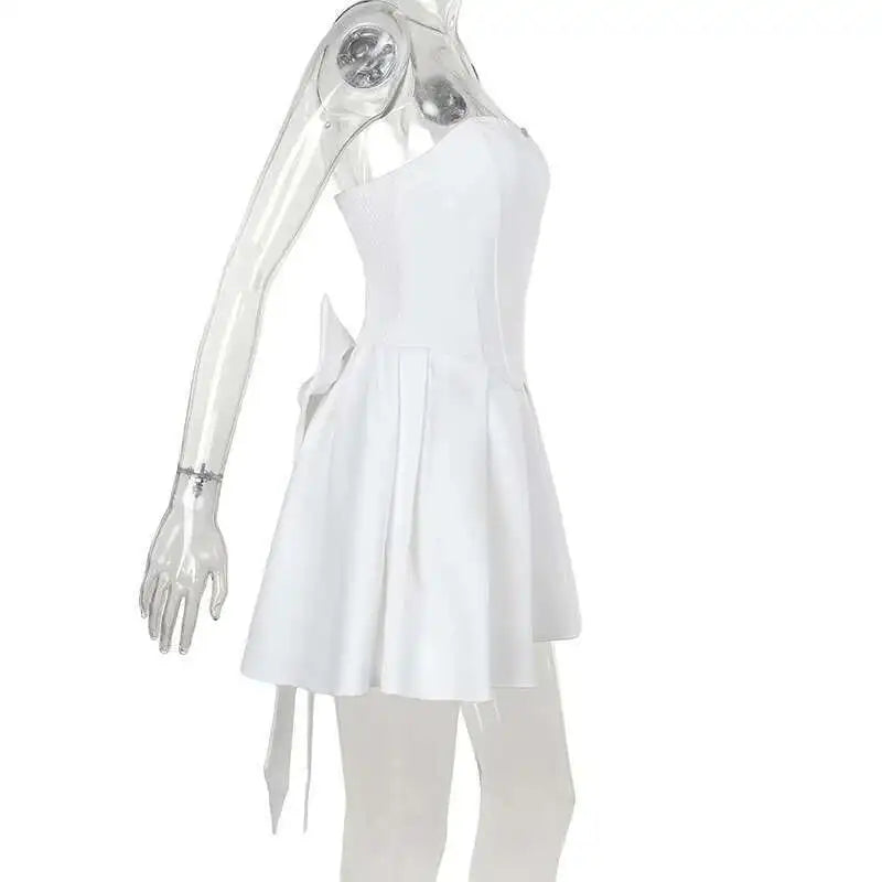 Strapless A-line Large Bow Mini Dress