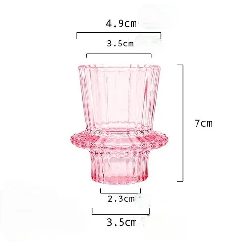 Red Mini Glass Candle Holders Taper Candle Stand Small Tealight Candle Holder Candlestick Holder Christmas Decor Green Glass