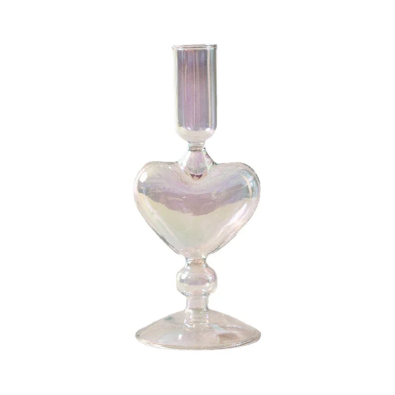 1pc Floriddle Glass Vases Nordic Candlestick Wedding Decoration Christmas Decoration Candle Stick Holder Home Decor Flower Vase