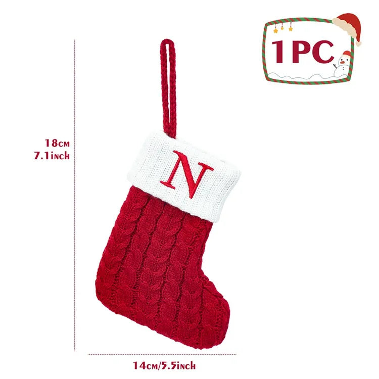 Christmas Alphabet Knitting Socks Christmas Tree Ornaments Christmas Decorations For Home 2023 Navidad Noel Xmas Gift