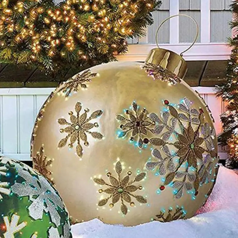 5/3/1pcs Christmas Decoration Outdoor Inflatable Decorated PVC 60cm Big Large Ball Xmas Tree Decor Ball Without Light Ornament