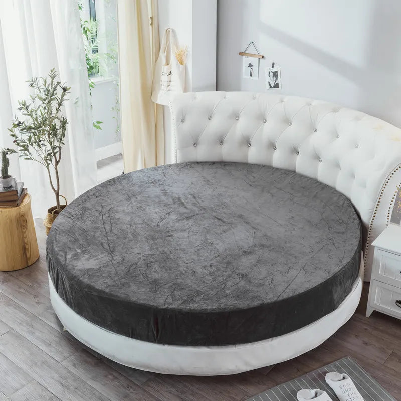 Coral velvet round bed simple color velvet round sheet diameter 200cm-220cm flannel sheet without pillowcase winter