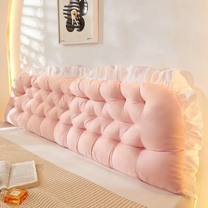 Tatami Pillow Headboard Sleeping Neck Body Pillow Pink Pillow Bed Bedside Cushion Large Backrest Support Bolster Room Decor