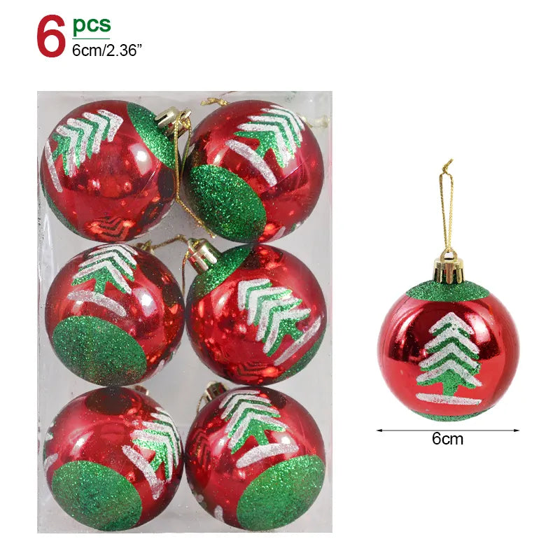 1box Christmas Balls Christmas Tree Ornaments Ball Xmas Hanging Tree Pendants Home Party Decor New Year Gift Noel Navidad