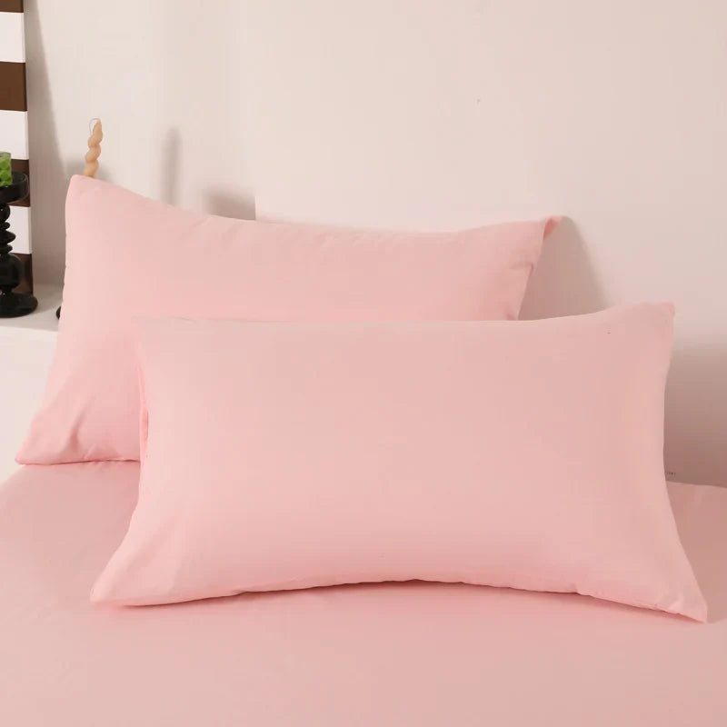 2pcs Pillow Case Decorative Cotton Pillowcase Envelope Style Solid Color Home One Pair Cushion Cover 48X74cm