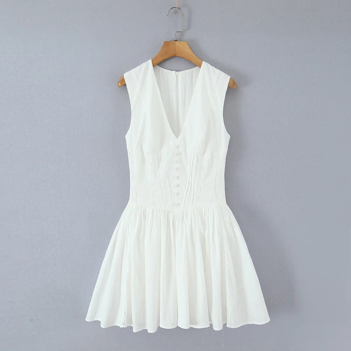 V Neck Mini Sleeveless Dress