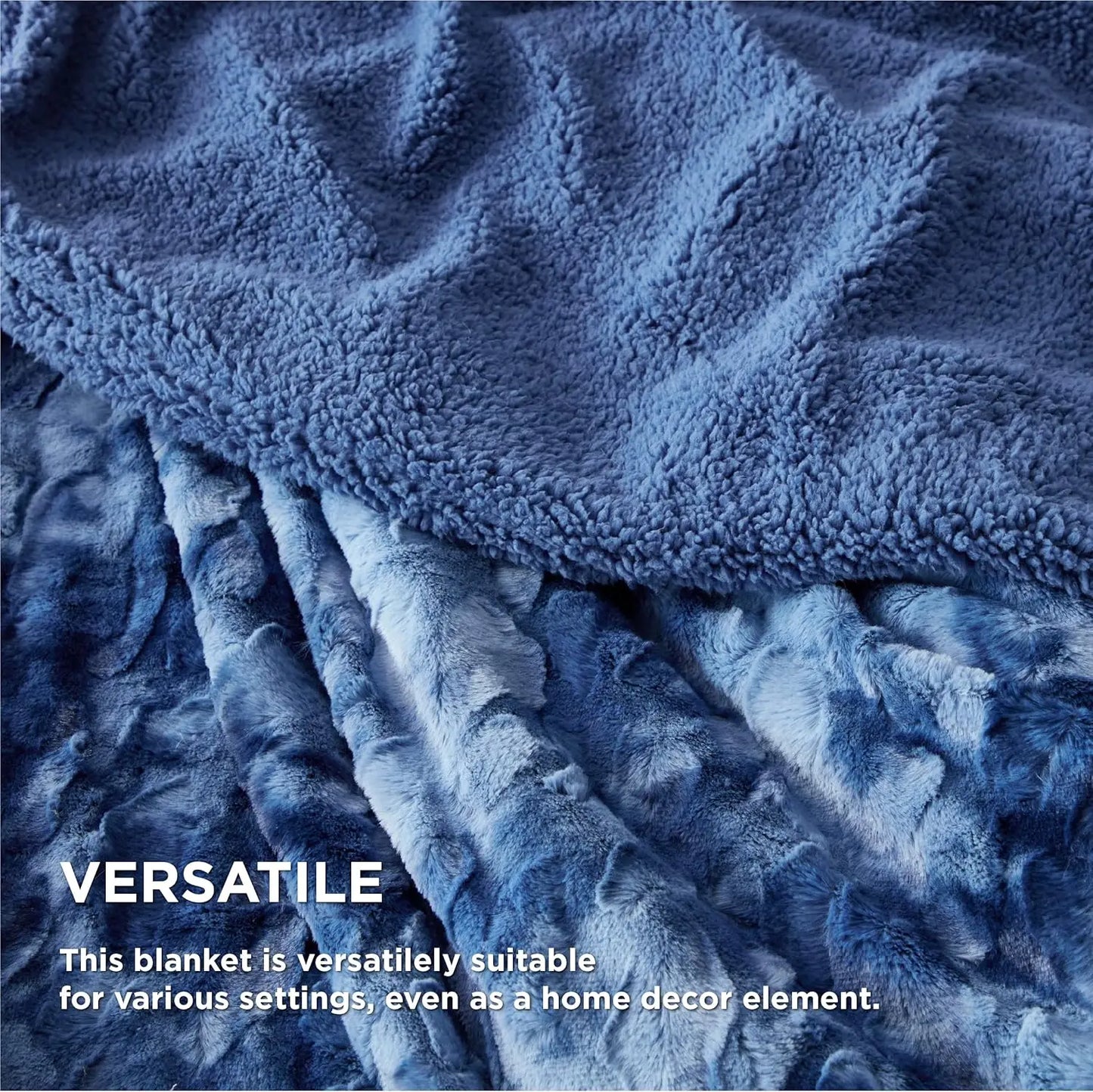Fuzzy Blanket for Couch - Soft and Warm Sherpa, Cozy and Furry Faux Fur, Reversible Throw Blankets for Sofa and Bed