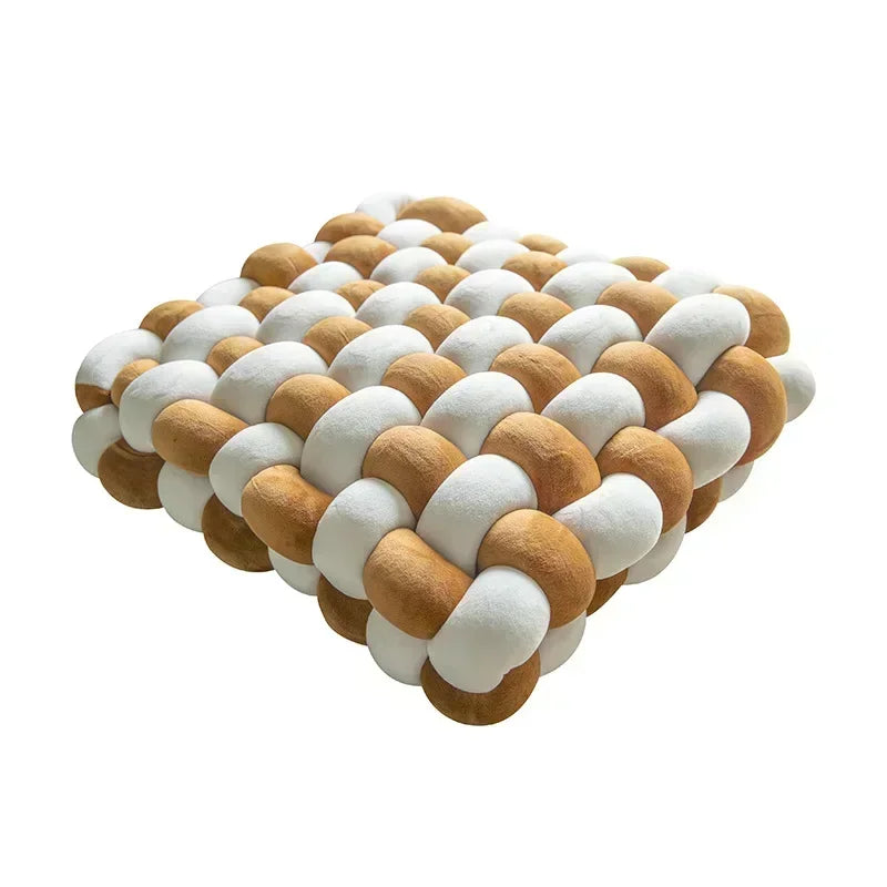 Square Knot Stuffed Cushion Nordic Aesthetic Pillow Decorative Plush Pillow Office Sleeping Floor Windowsill Back Cushion Decor