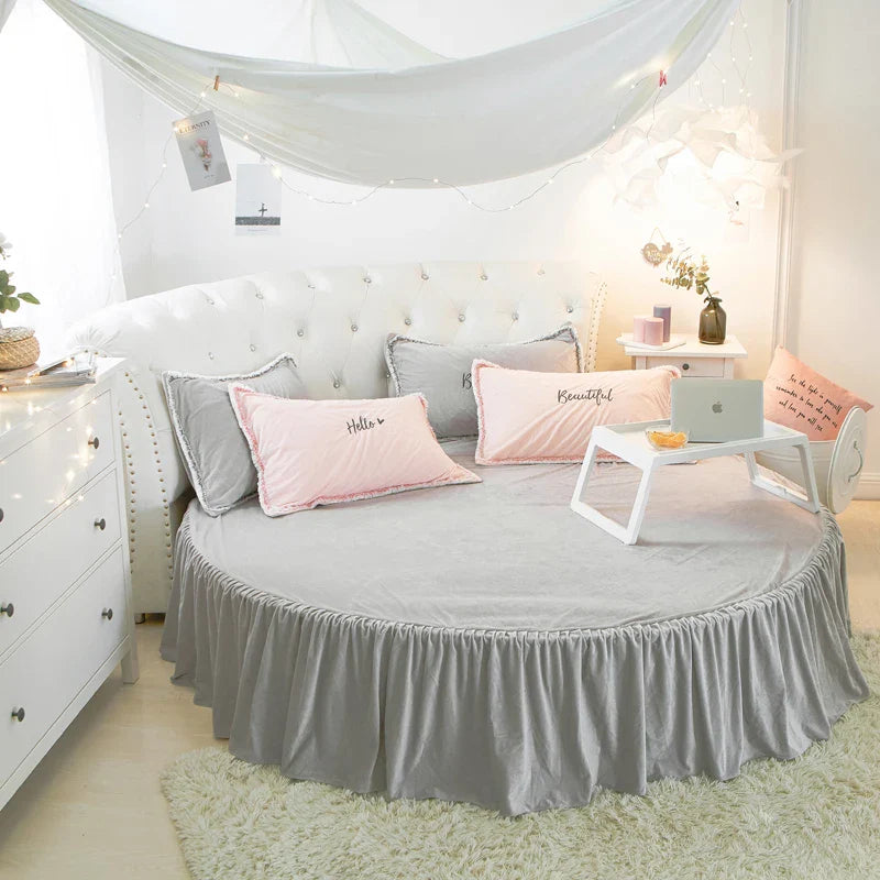 Coral velvet round bed simple color velvet round sheet diameter 200cm-220cm flannel sheet without pillowcase winter