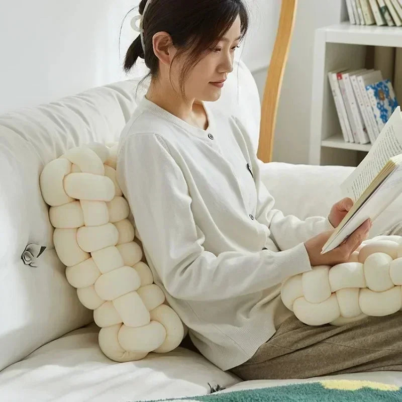 Square Knot Stuffed Cushion Nordic Aesthetic Pillow Decorative Plush Pillow Office Sleeping Floor Windowsill Back Cushion Decor