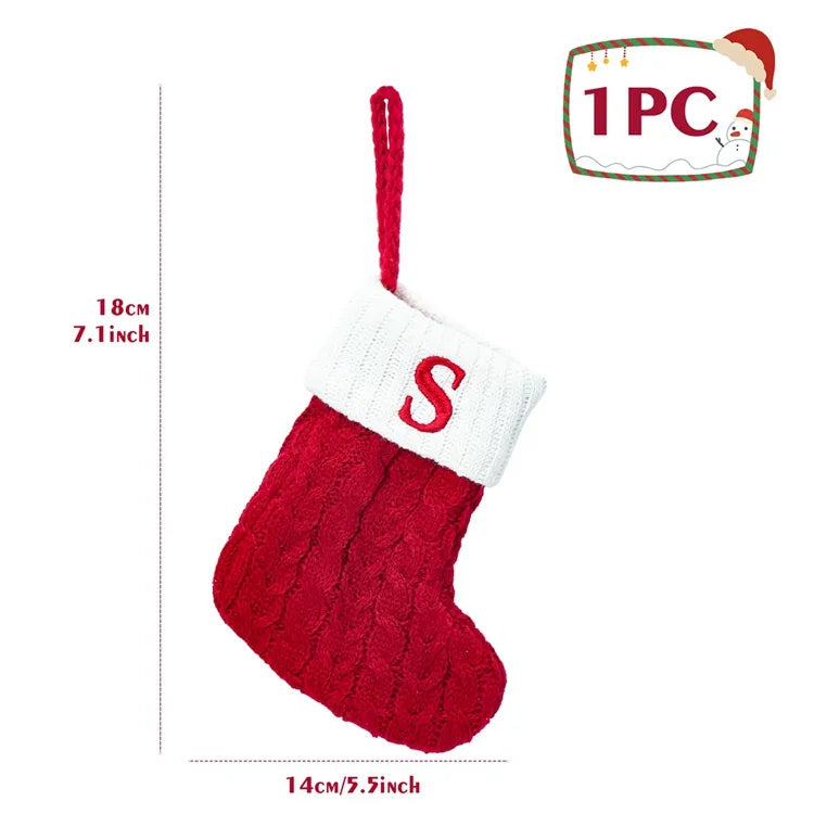 Christmas Alphabet Knitting Socks Christmas Tree Ornaments Christmas Decorations For Home 2023 Navidad Noel Xmas Gift