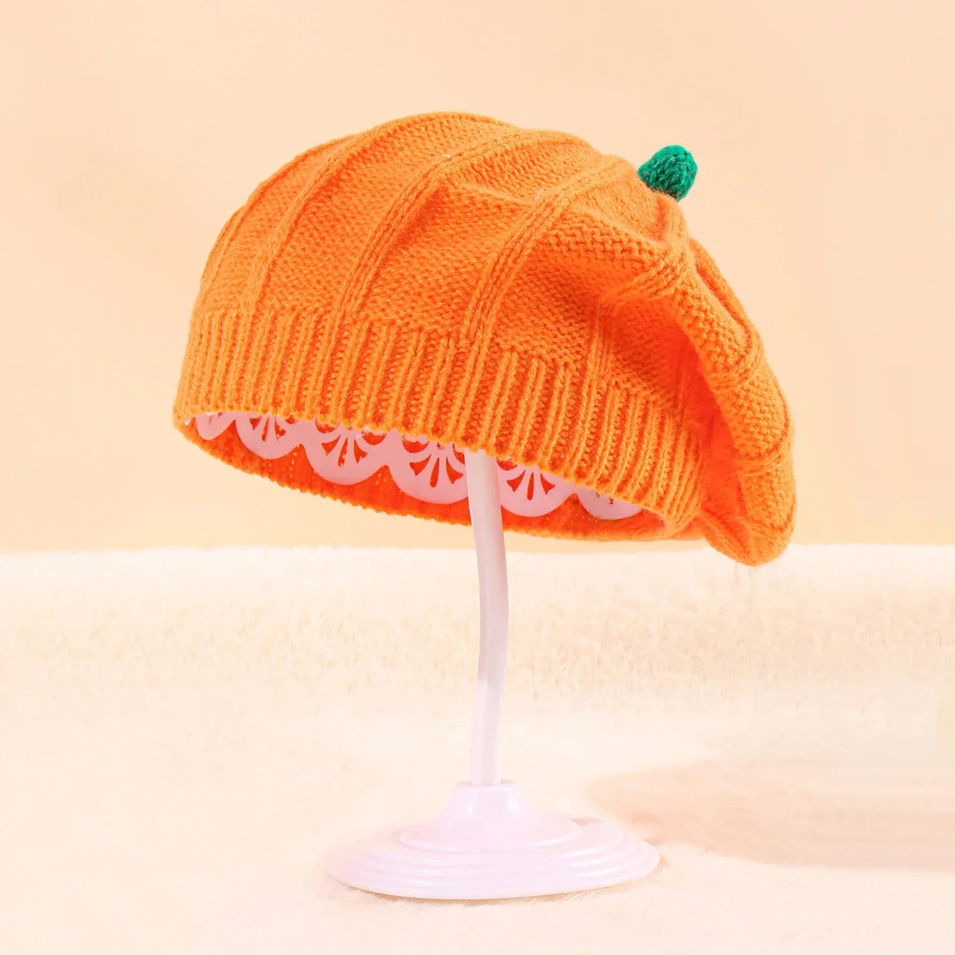 Pumpkin Beret Hat Halloween Thanksgiving Autumn and Winter Parent-Child Knitted Hat Warm Belle Hat Christmas Party Hats