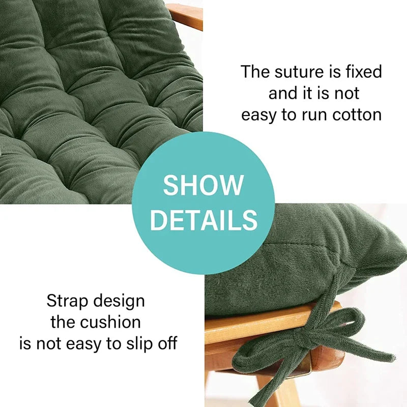 Rocking Patio Lounge Chair Cushion with Ties Overstuffed Seat Back Cushion Pad Tufted Pillow for Outdoor Indoor Home