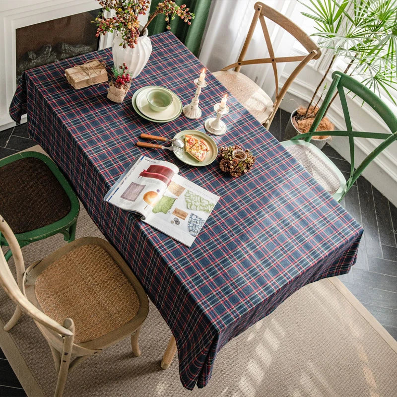 Christmas Themed Checkered Tablecloth, Suitable For Holiday Parties, Banquets, Restaurants, Kitchen Decoration