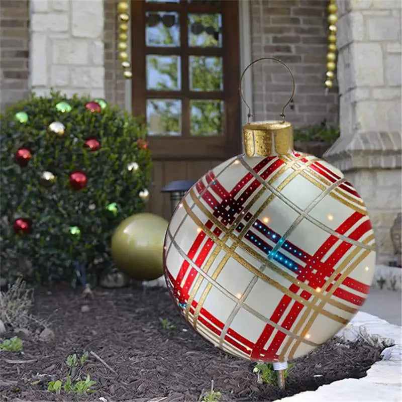 5/3/1pcs Christmas Decoration Outdoor Inflatable Decorated PVC 60cm Big Large Ball Xmas Tree Decor Ball Without Light Ornament