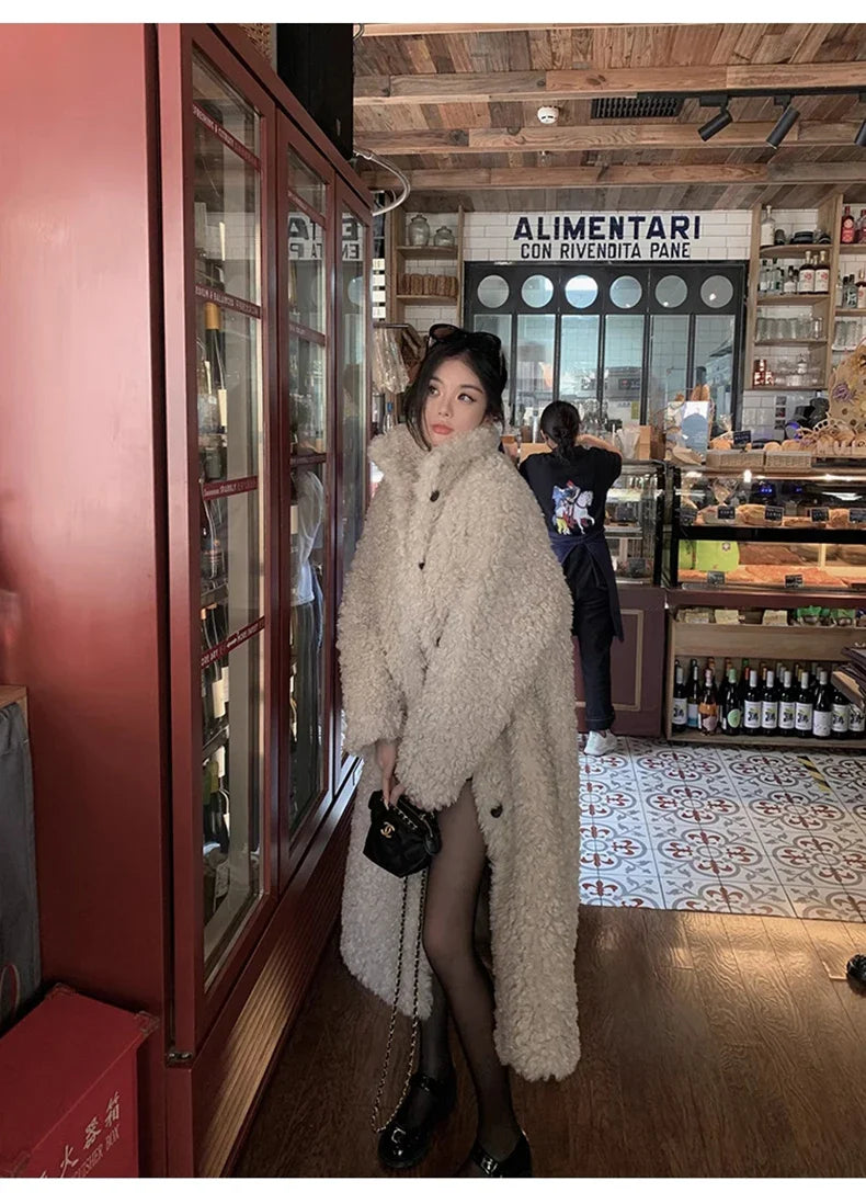 Faux Fuzzy Fur Long Coat