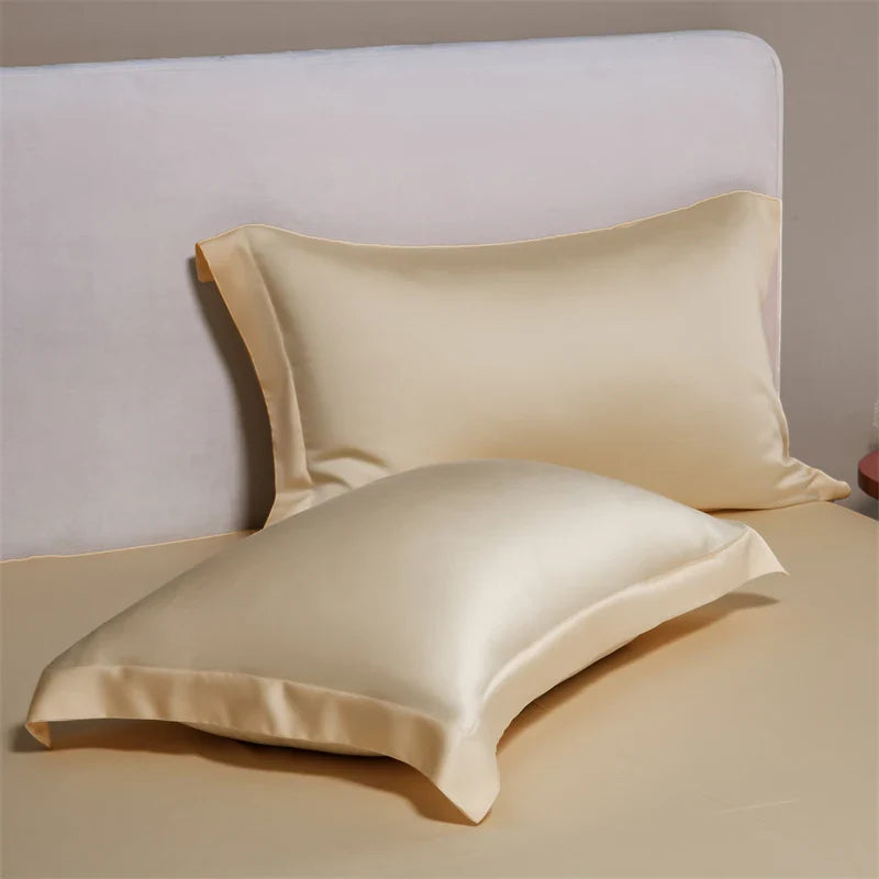 1 Pair(2 Pieces) Egyptian Cotton Pillowcases Solid Color Pillow Shams Covers