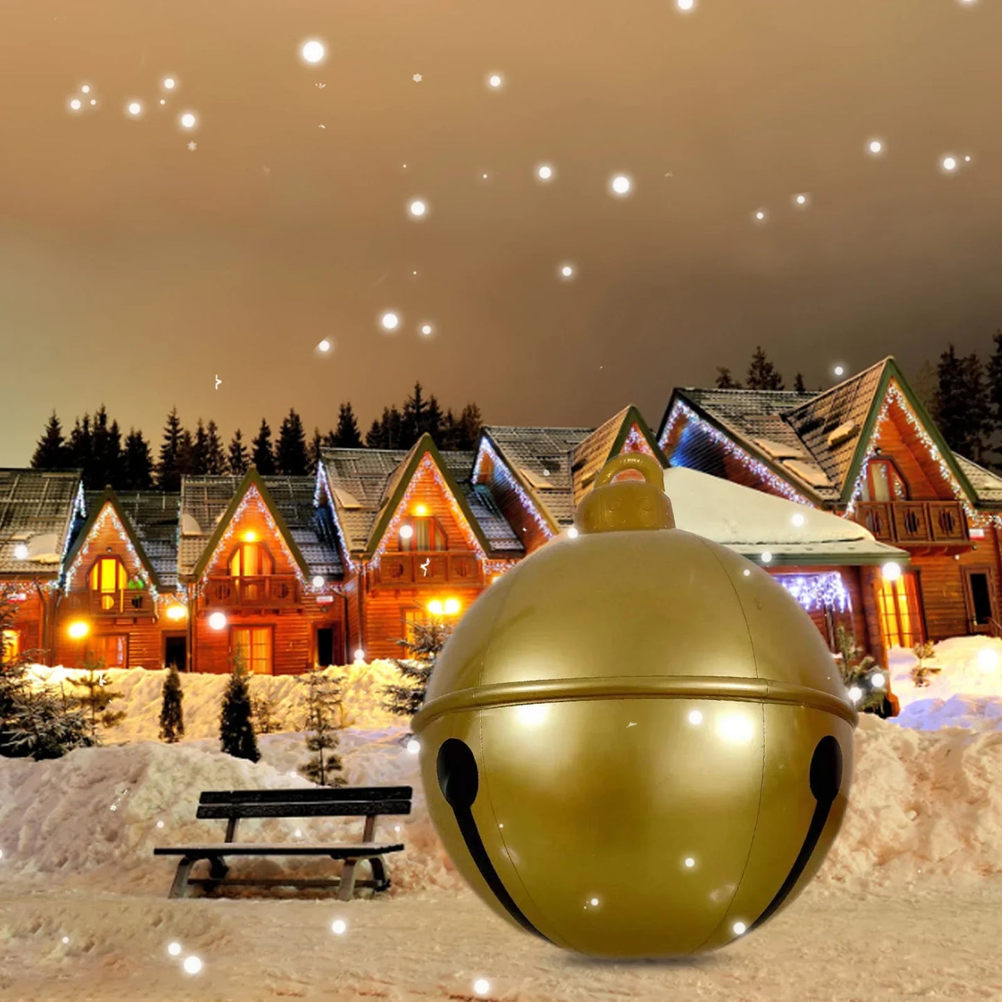 60CM Outdoor Christmas Inflatable Decorated Ball PVC Giant Big Balls Xmas Tree Decoration Inflatable Toy Ball Christmas Supplies