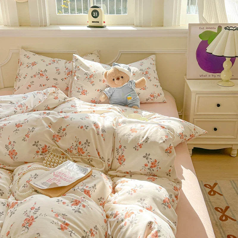 New Lattice Duvet Cover Set with Sheet Pillowcases No Filling Warm Bed Linen Twin Full Queen Size Grid Home Bedding Set