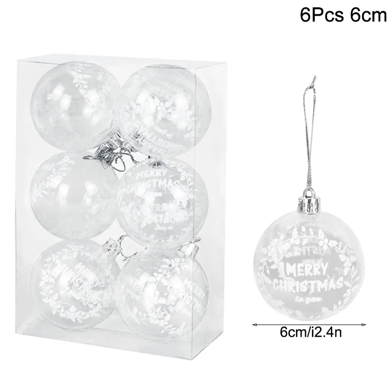 1box Christmas Balls Christmas Tree Ornaments Ball Xmas Hanging Tree Pendants Home Party Decor New Year Gift Noel Navidad
