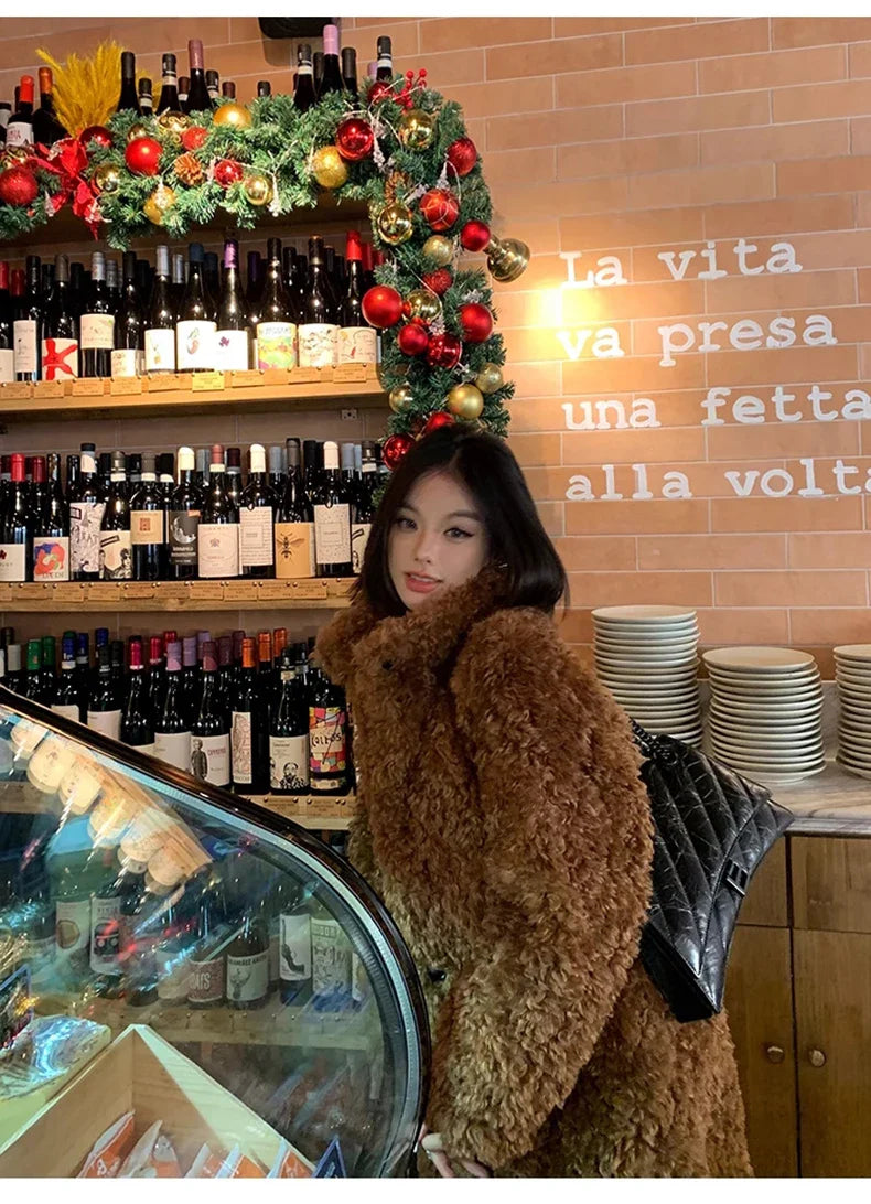 Faux Fuzzy Fur Long Coat