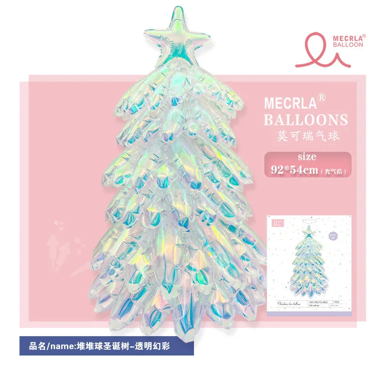 New Matte Christmas Tree Balloon Set Xmas Tree Aluminum Film Balloon Navidad Eve Decoration Party Photo Prop New Year