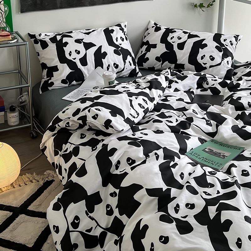 Floral Bedding Set with Duvet Cover Flat Sheet with Pillowcases Kids Queen Full Size Boys Girls Bed Linen
