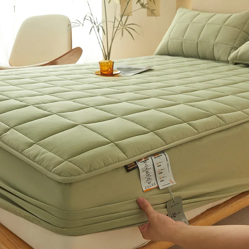 Thick Cotton Bed Sheets Double Side Available Velvet Bedsheet Elastic Fitted Sheet Home Bed Linen & Mattress Cover protector